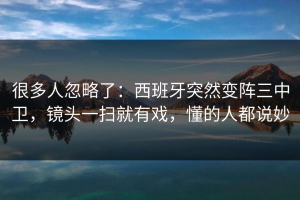 很多人忽略了：西班牙突然变阵三中卫，镜头一扫就有戏，懂的人都说妙