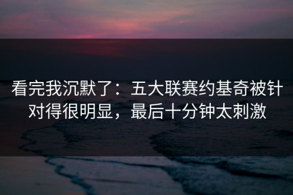 看完我沉默了：五大联赛约基奇被针对得很明显，最后十分钟太刺激