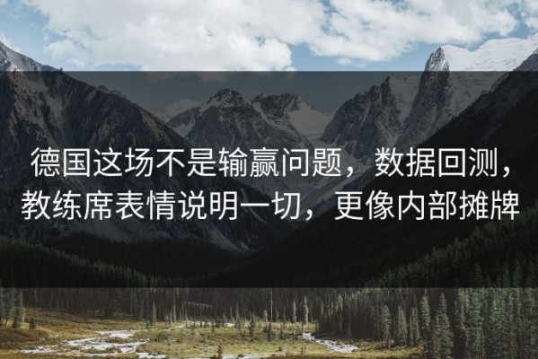 德国这场不是输赢问题，数据回测，教练席表情说明一切，更像内部摊牌