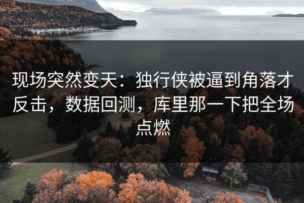 现场突然变天：独行侠被逼到角落才反击，数据回测，库里那一下把全场点燃