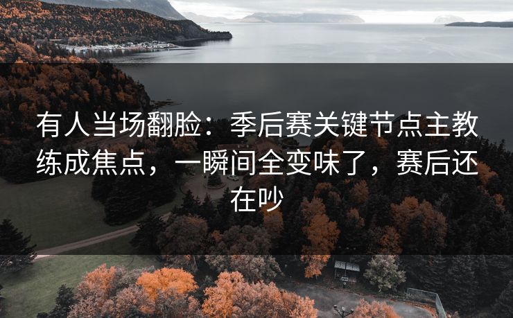 有人当场翻脸：季后赛关键节点主教练成焦点，一瞬间全变味了，赛后还在吵