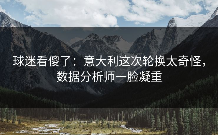 球迷看傻了:意大利这次轮换太奇怪,数据分析师一脸凝重 球迷看傻了:意大利这次轮换太奇怪,数据分析师一脸凝重