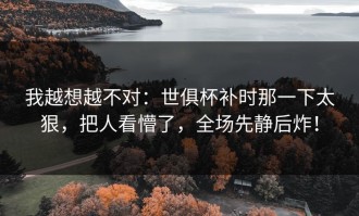 我越想越不对：世俱杯补时那一下太狠，把人看懵了，全场先静后炸！