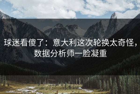 球迷看傻了：意大利这次轮换太奇怪，数据分析师一脸凝重