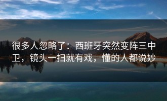 很多人忽略了：西班牙突然变阵三中卫，镜头一扫就有戏，懂的人都说妙