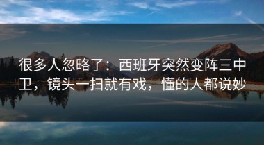 很多人忽略了：西班牙突然变阵三中卫，镜头一扫就有戏，懂的人都说妙