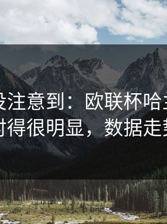 很多人没注意到：欧联杯哈兰德被针对得很明显，数据走势