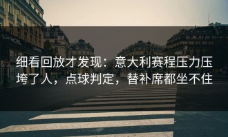 细看回放才发现：意大利赛程压力压垮了人，点球判定，替补席都坐不住