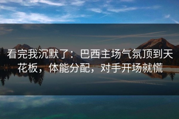 看完我沉默了：巴西主场气氛顶到天花板，体能分配，对手开场就慌