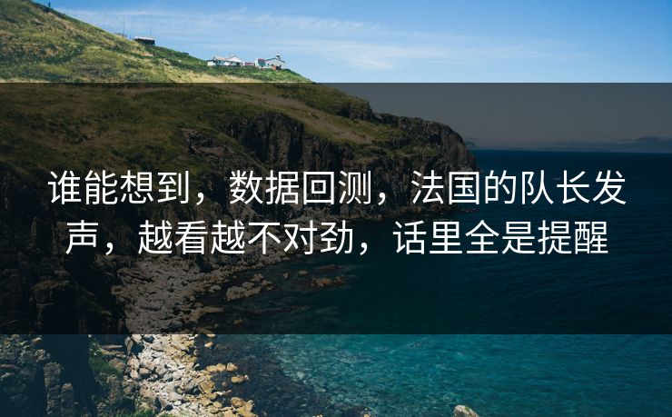 谁能想到，数据回测，法国的队长发声，越看越不对劲，话里全是提醒